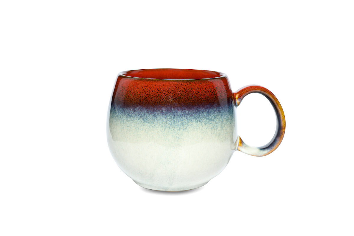 Teetasse aus Porzellan rot-weiss