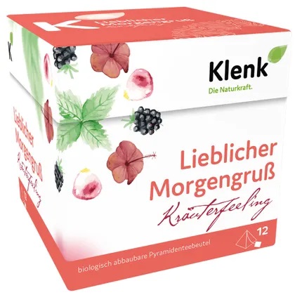 Lieblicher Morgengruß Kräutertee - 12 Pyramidenbeutel - Klenk Naturkraft