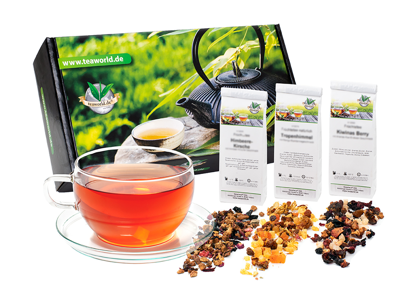 8x50g Teaworld´s Bestseller Früchtetee Probierpaket