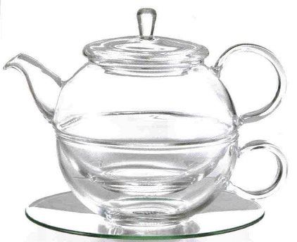 Tea for one Set "Lucas" Glas, 4 teilig Kanne: 0,45 l, Tasse: 0,3 l