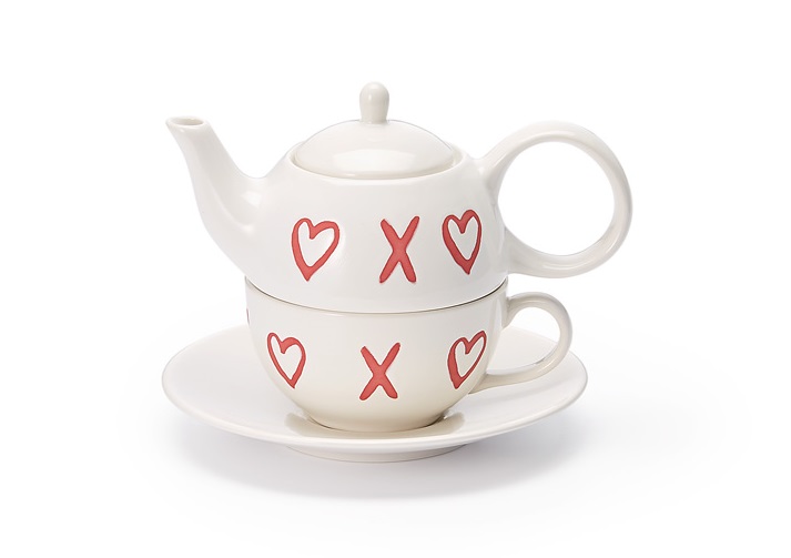 Tea for one Set "Mabelle" Keramik, 4-teilig Kanne: 0,4 l, Tasse: 0,2 l