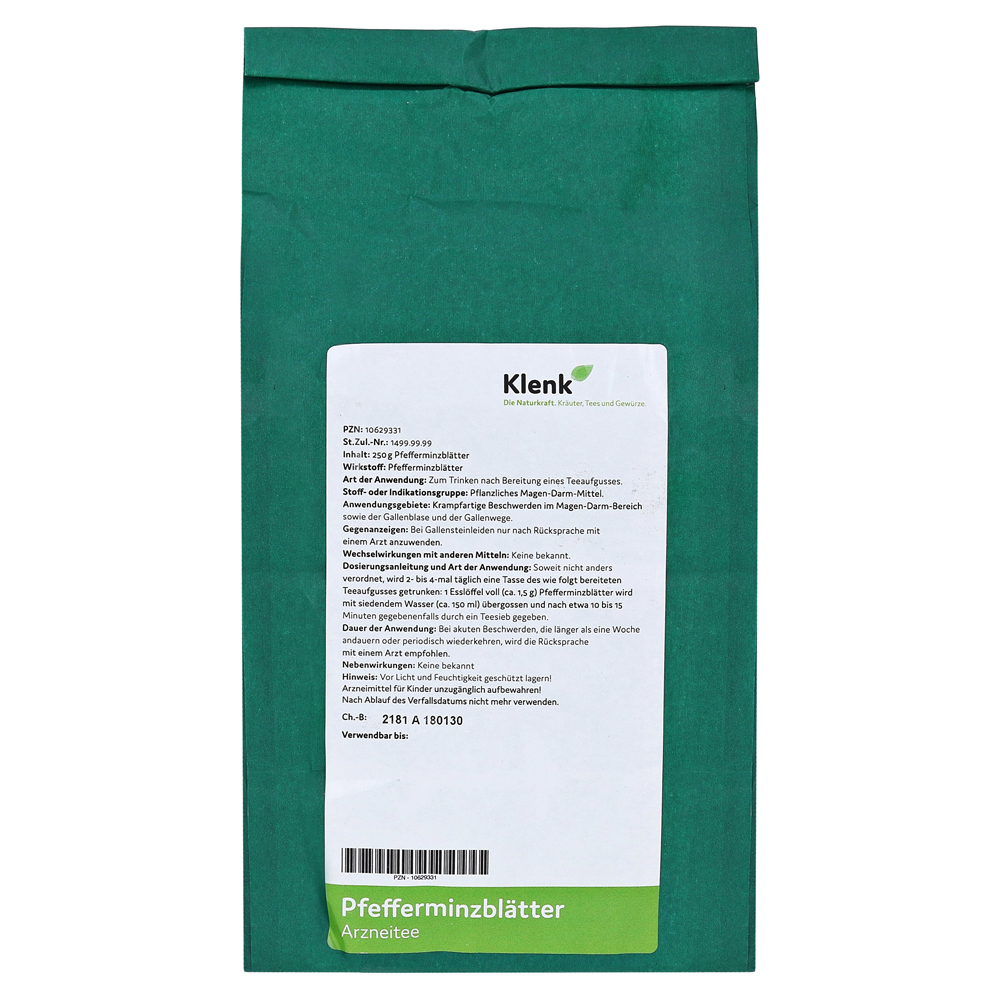 Pfefferminzblätter Arzneitee - 250g - Klenk Naturkraft
