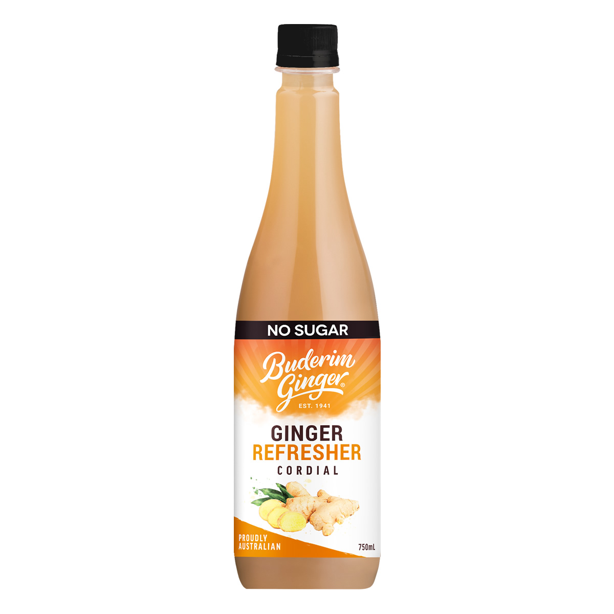 Buderim Ginger Refresher No Sugar 750ml Flasche 