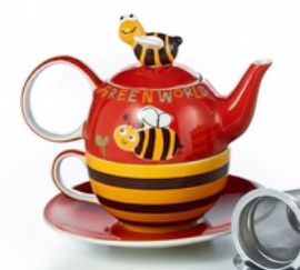 Tea for one Set "Fritzi" Keramik, 4 teilig Kanne: 0,4 l, Tasse: 0,2 l