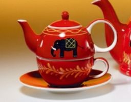 Tea for one Set "Benares" Keramik, 4 teilig Kanne: 0,4 l, Tasse: 0,2l