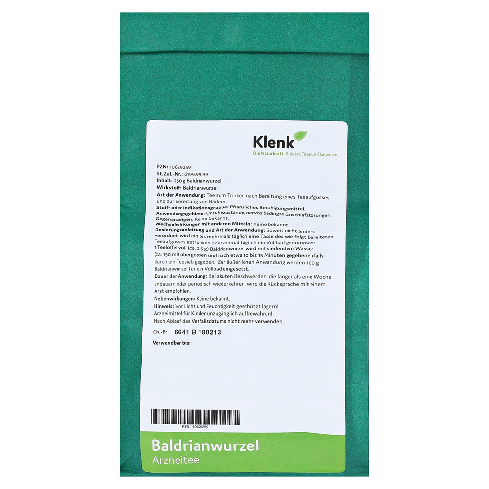 Baldrianwurzel Arzneitee - 250g - Klenk Naturkraft