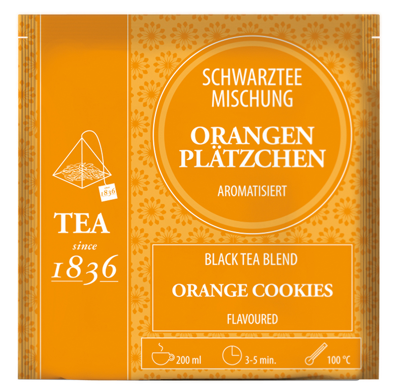 Orangenplätzchen - Schwarzteemischung 50 Pyramidenbeutel