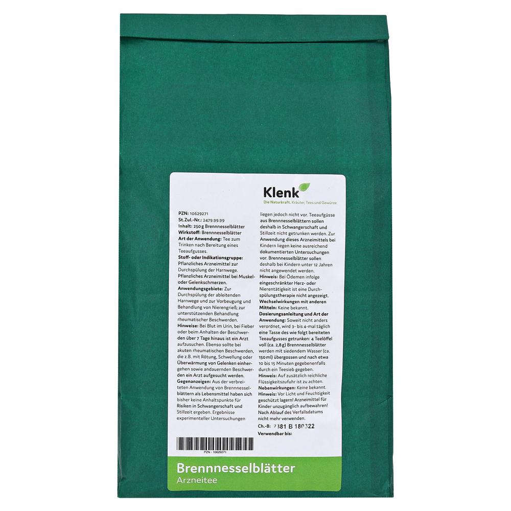 Brennnesselblätter Arzneitee - 250g - Klenk Naturkraft