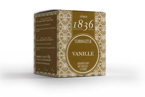 Schwarztee Vanille - 15 Pyramidenbeutel  "Tea since 1836"