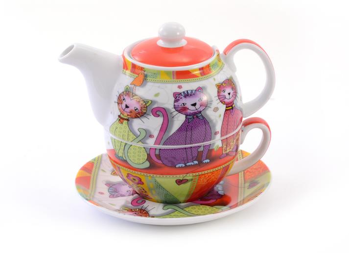 Tea for one Set "Evi" Porzellan, 4 teilig Kanne: 0,3 l, Tasse: 0,17 l