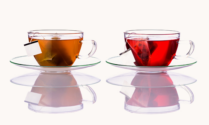 Früchtetee und Kräutertee in Teebeuteln