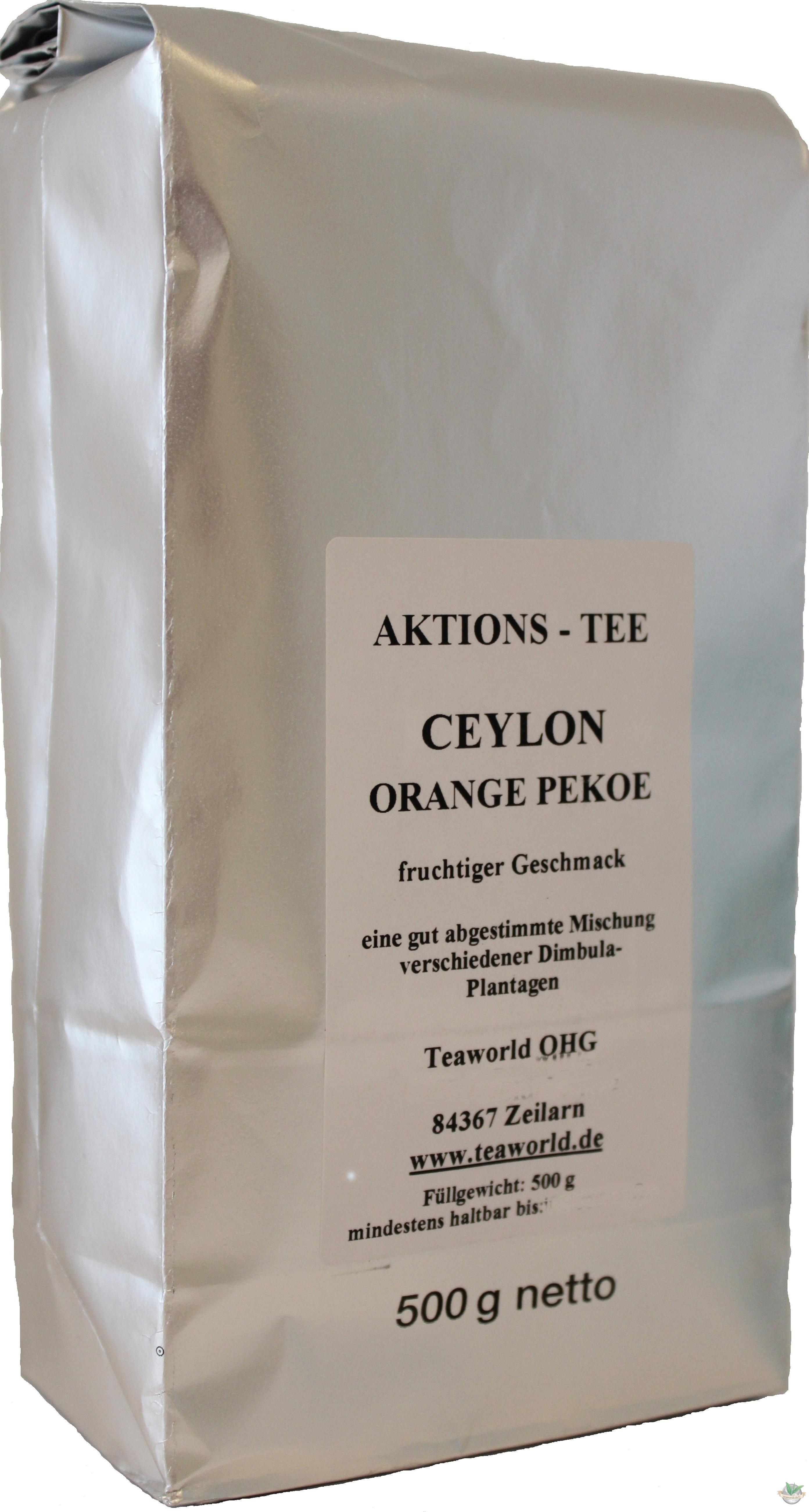 Schwarzer Tee - Ceylon Highgrown Orange Pekoe - Aktions-Tee 500g