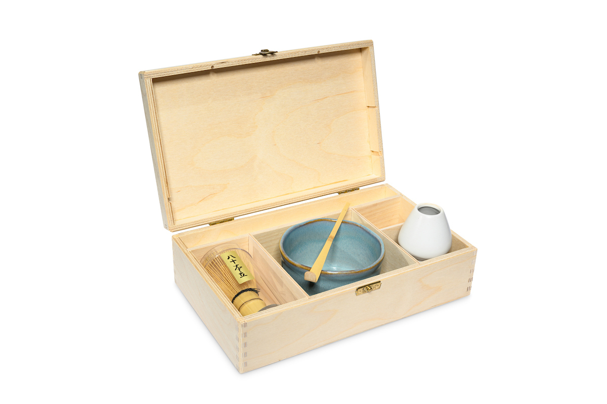 Matcha-Schale Komplett-Set vierteilig in einer Holzbox von MAOCI