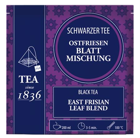 Schwarzer Tee Ostfriesen Blattmischung 50 Pyramidenbeutel im Sachet à 3 g