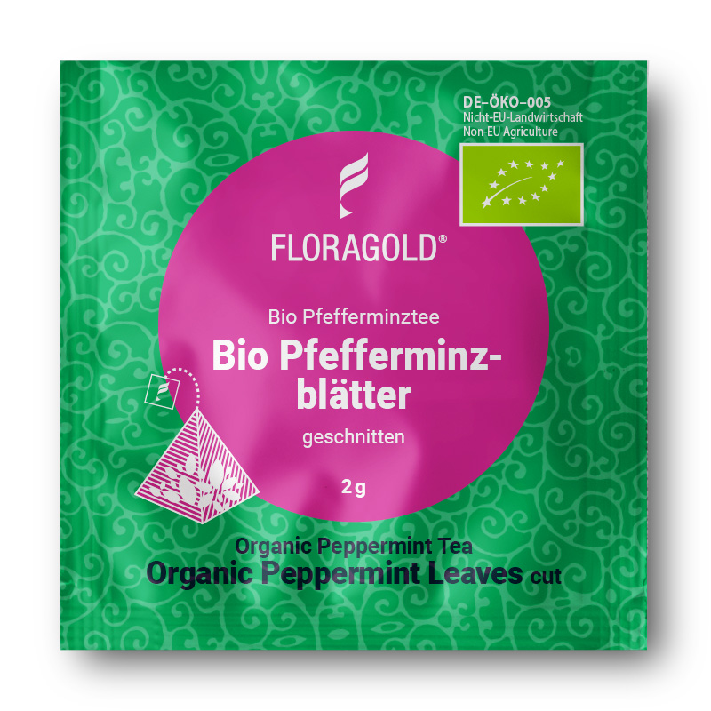 Bio Pfefferminzblätter geschnitten Kräutertee 100 Pyramiden Teebeutel