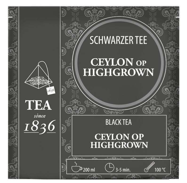 Schwarzer Tee Ceylon OP Highgrown - 50 Pyramidenbeutel à 3,5g