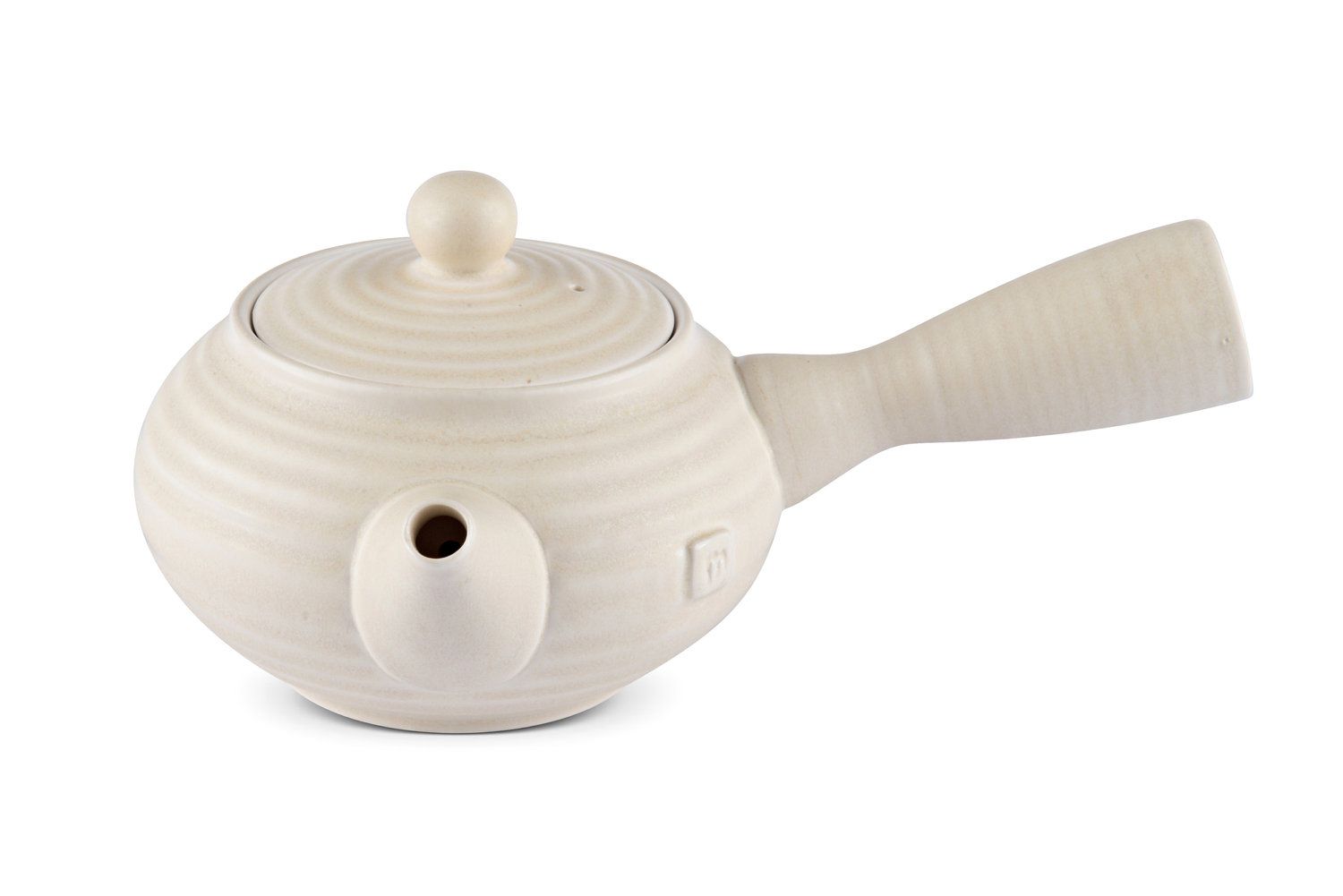 Teekanne Kyusu Creme-Weiß 550ml - traditionell japanische Einhandkanne