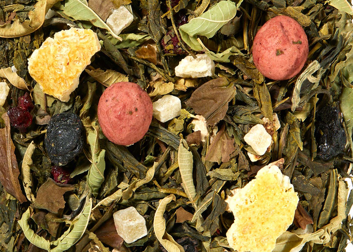 Zitronensahne und Kirsche Grün-/ Weißer Tee aromatisiert
