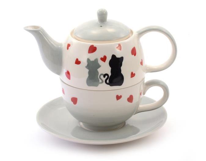 Tea for one Set "Colette" Keramik, 4-teilig Kanne: 0,4 l, Tasse: 0,2 l