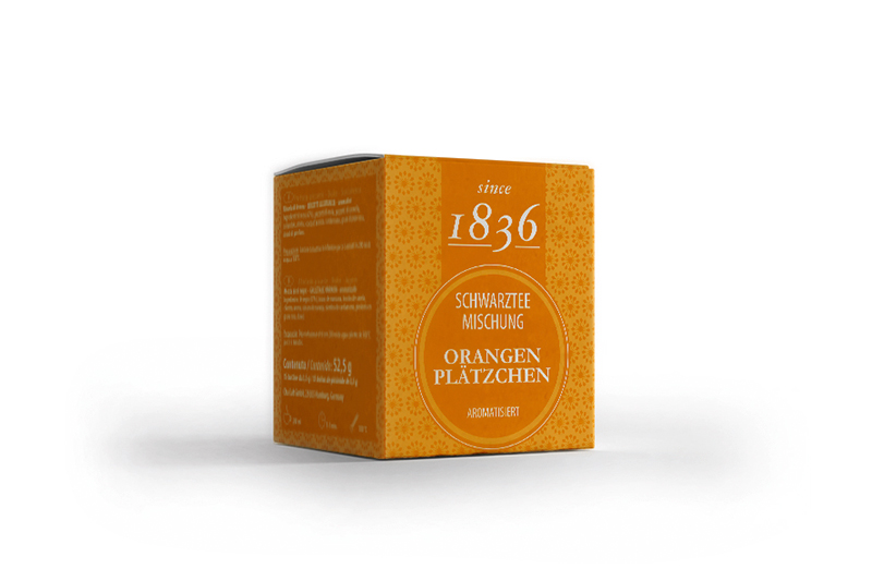 Orangenplätzchen - Schwarzteemischung 15 Pyramidenbeutel