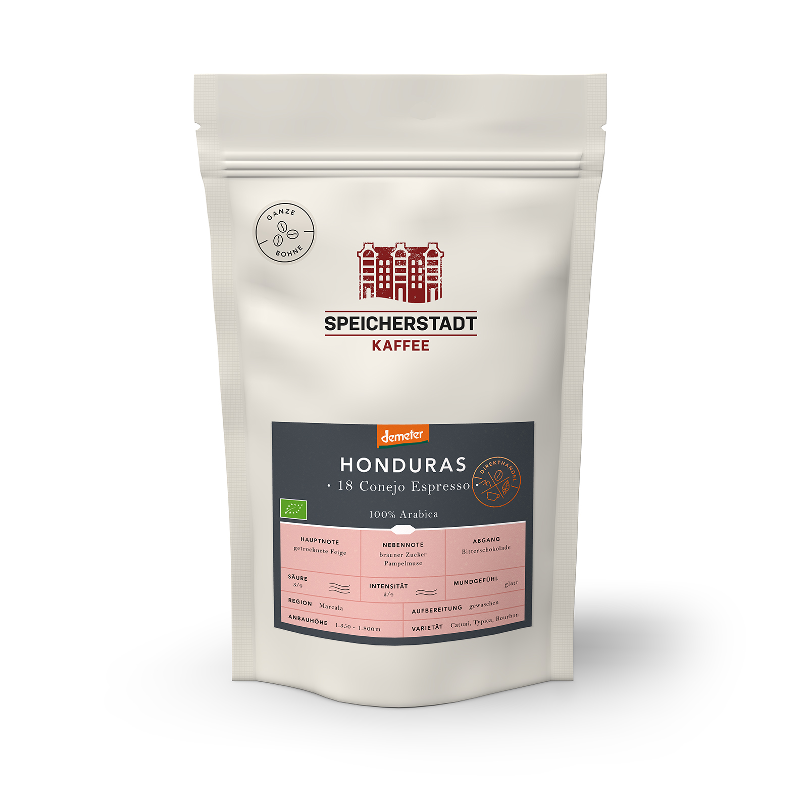 Speicherstadt Bio Honduras 18 Conejo Espresso 250g in Bohnen demeter
