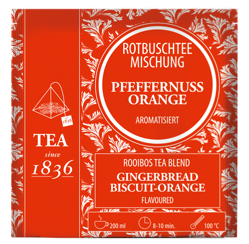 Pfeffernuss-Orange - Rotbuschteemischung 50 Pyramidenbeutel