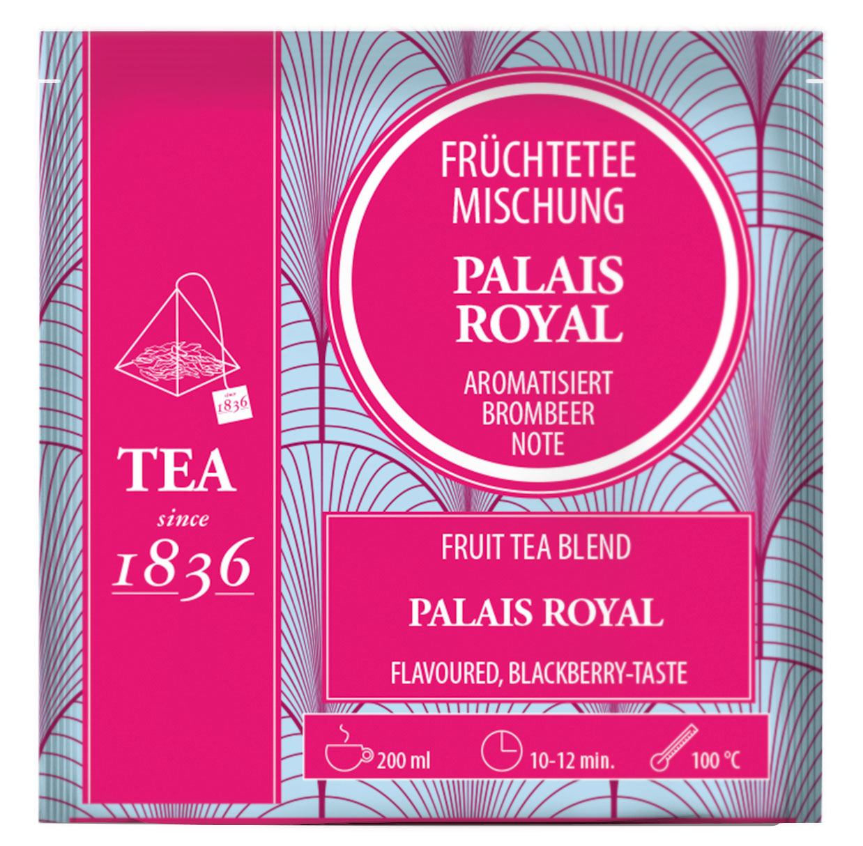 Palais Royal Brombeer-Note Früchtetee - 50 Pyramidenbeutel 