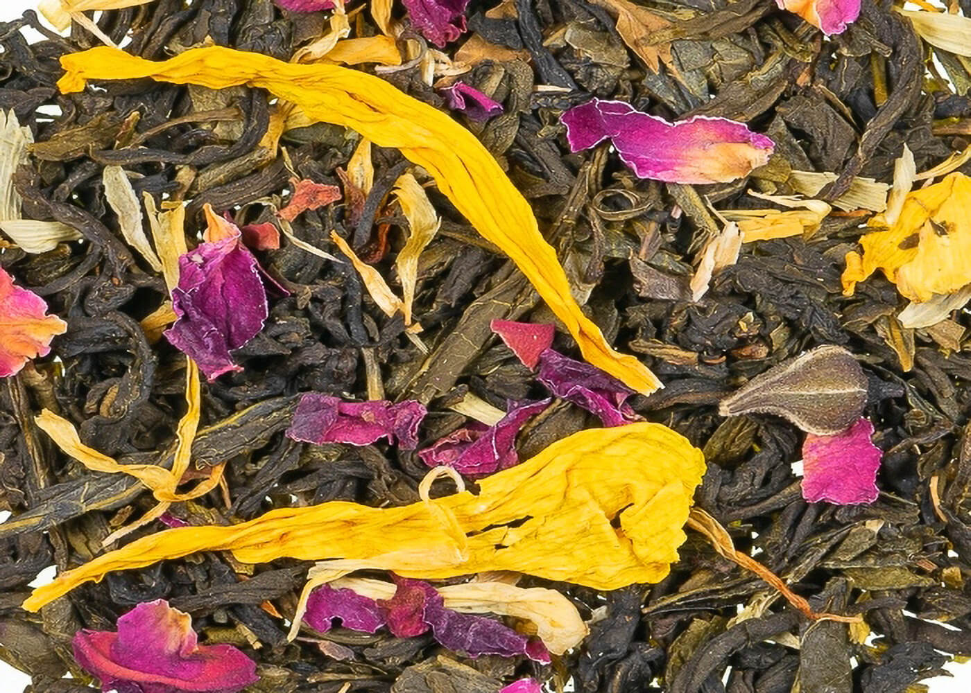 Frühlingsblüten mit Erdbeere-Aprikose Note  - Grüner Tee