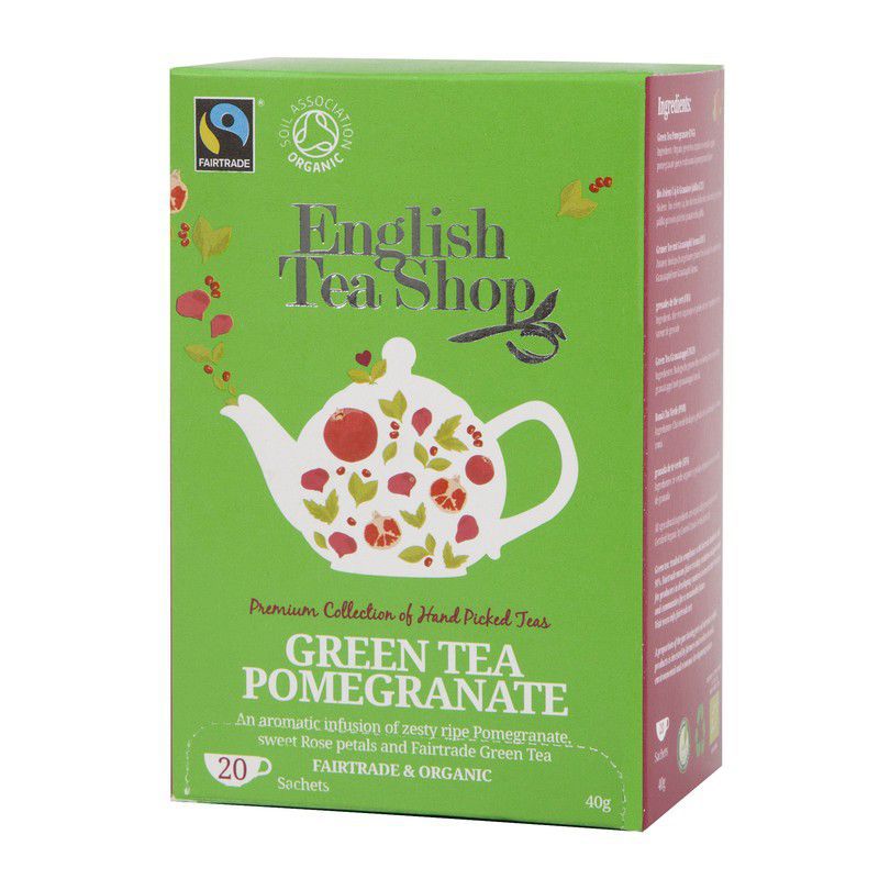 English Tea Shop - Grüner Tee Granatapfel, BIO Fairtrade, 20 Teebeutel
