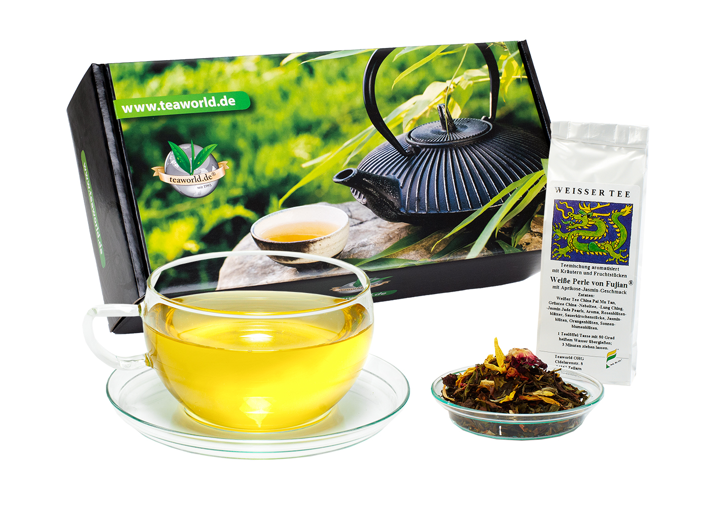 4x50g Weißer Tee Probierpaket (aromatisiert) - Tee kaufen leicht gemacht