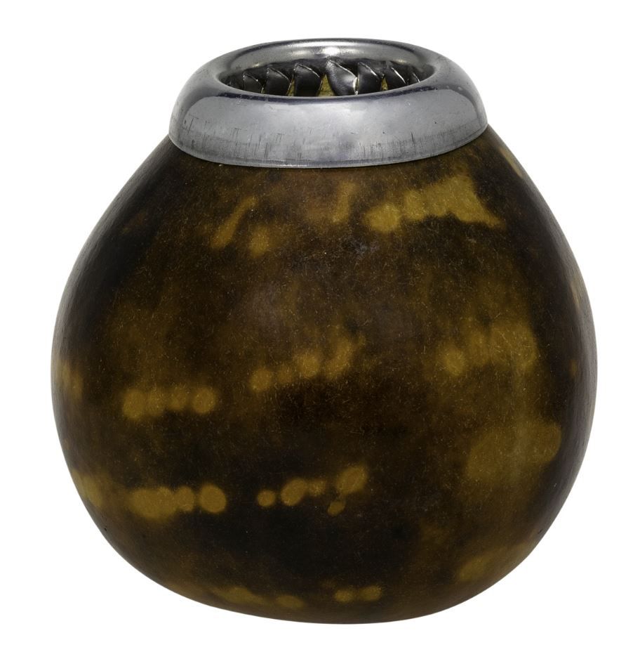 Calebasse, Brandmalerei - Mate-Trinkgefäß