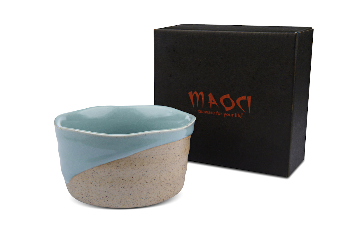 Matcha-Schale 400ml blau-grau Geschenkbox