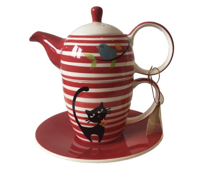Tea for one Set "Elly" Keramik, 4-teilig Kanne: 0,35 l, Tasse: 0,25 l