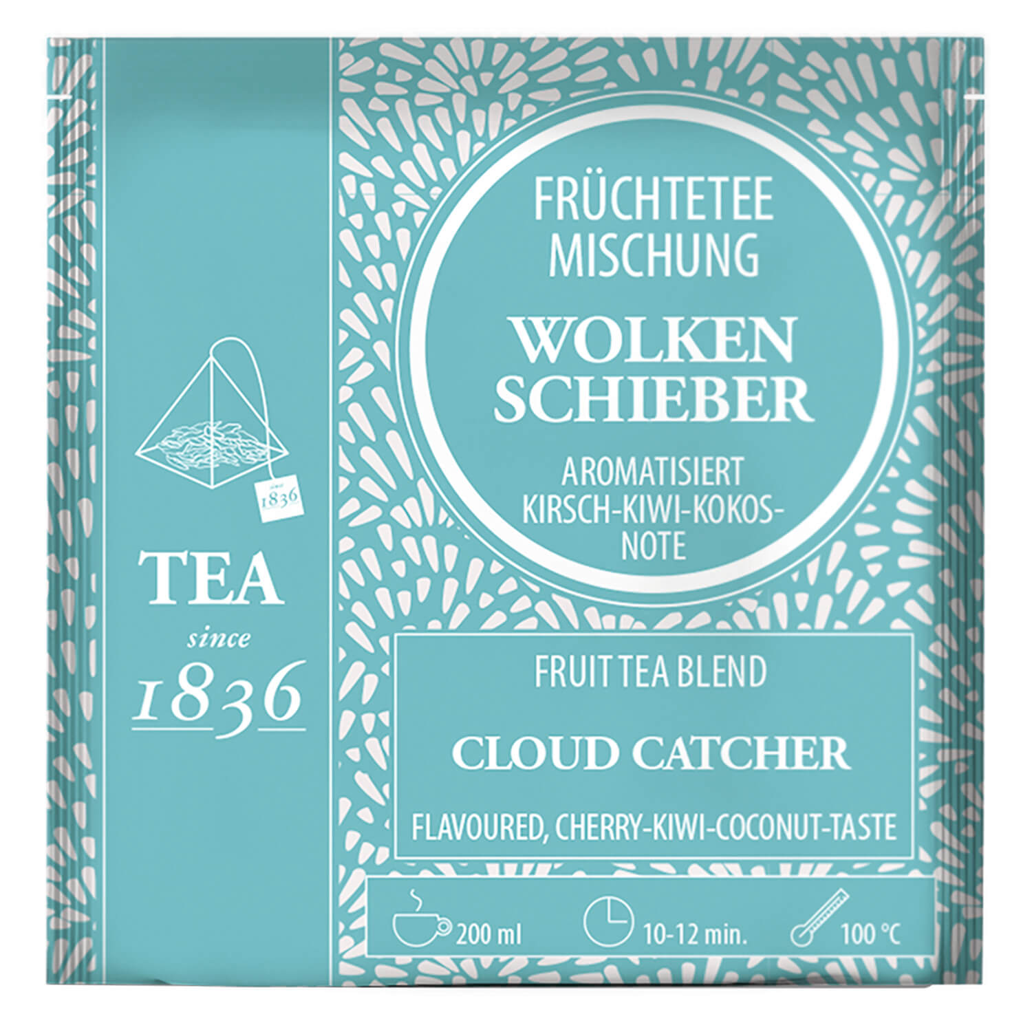 Früchtetee Wolkenschieber (Kirsch-Kiwi-Kokos-Note) 50 Pyramidenbeutel à 4,5 g