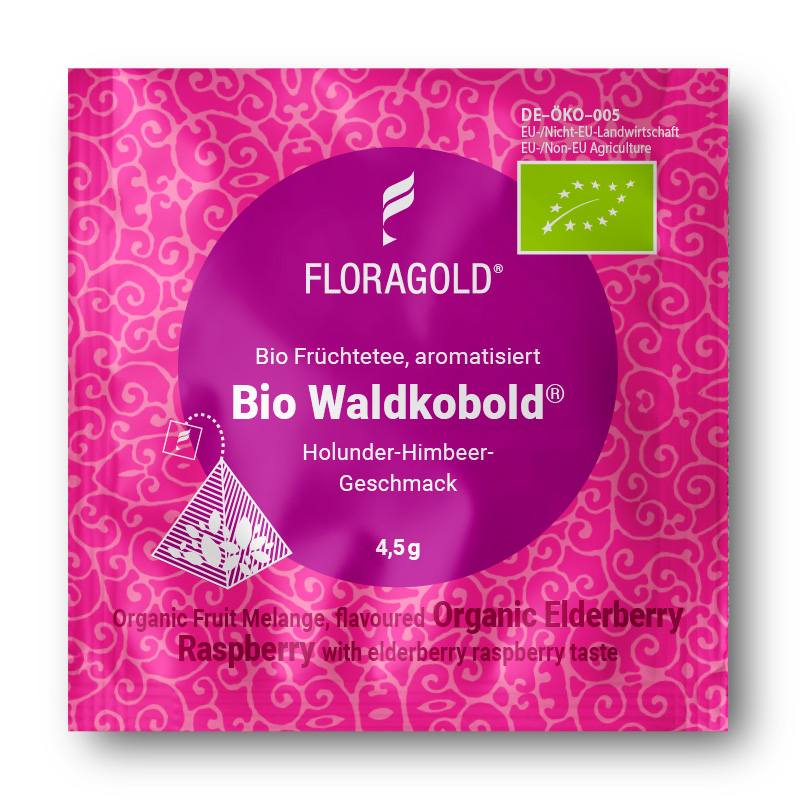 Bio Waldkobold natürlich Früchtetee 100 Pyramiden Teebeutel