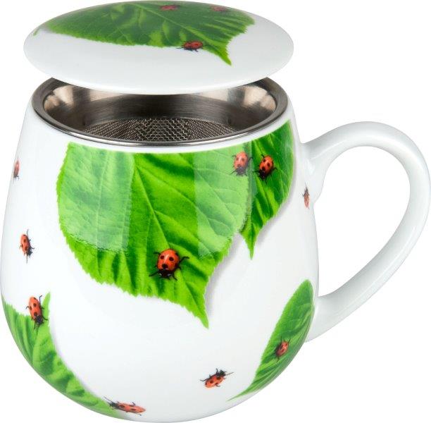 Kuschelbecher: Tea for you - Marienkäfer auf Laub