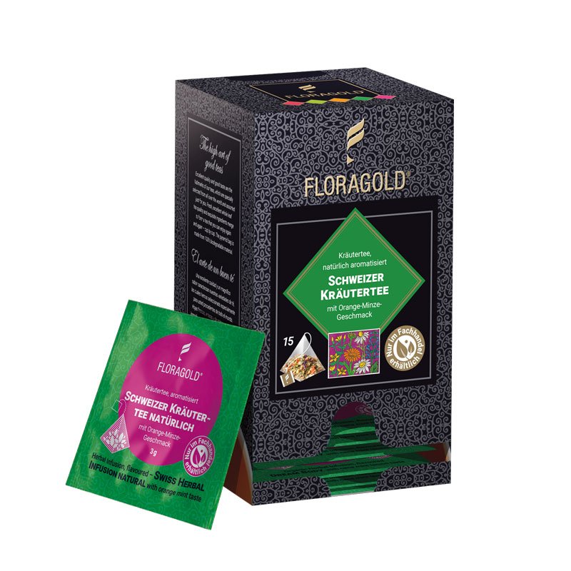 Schweizer Kräutertee 15 Pyramiden Teebeutel