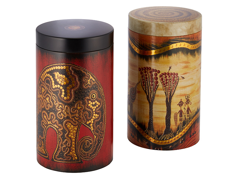 2 x Teedose "African Life" 500 g  rund mit Drehverschluss