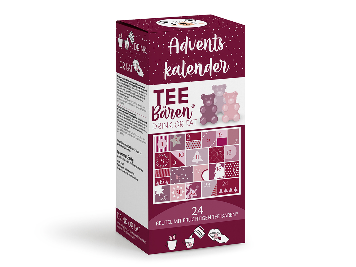 Tee-Bären® Adventskalender rot
