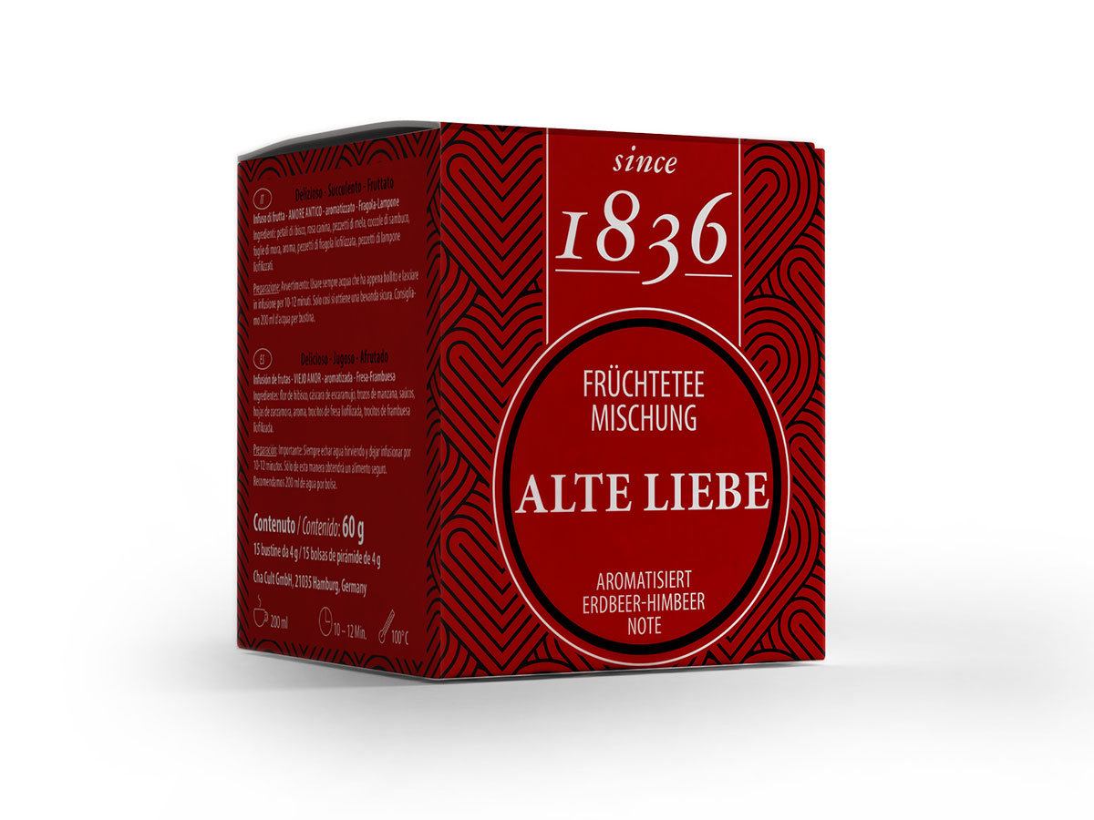 Alte Liebe Erdbeer-Himbeer-Note Früchtetee - 15 Pyramidenbeutel