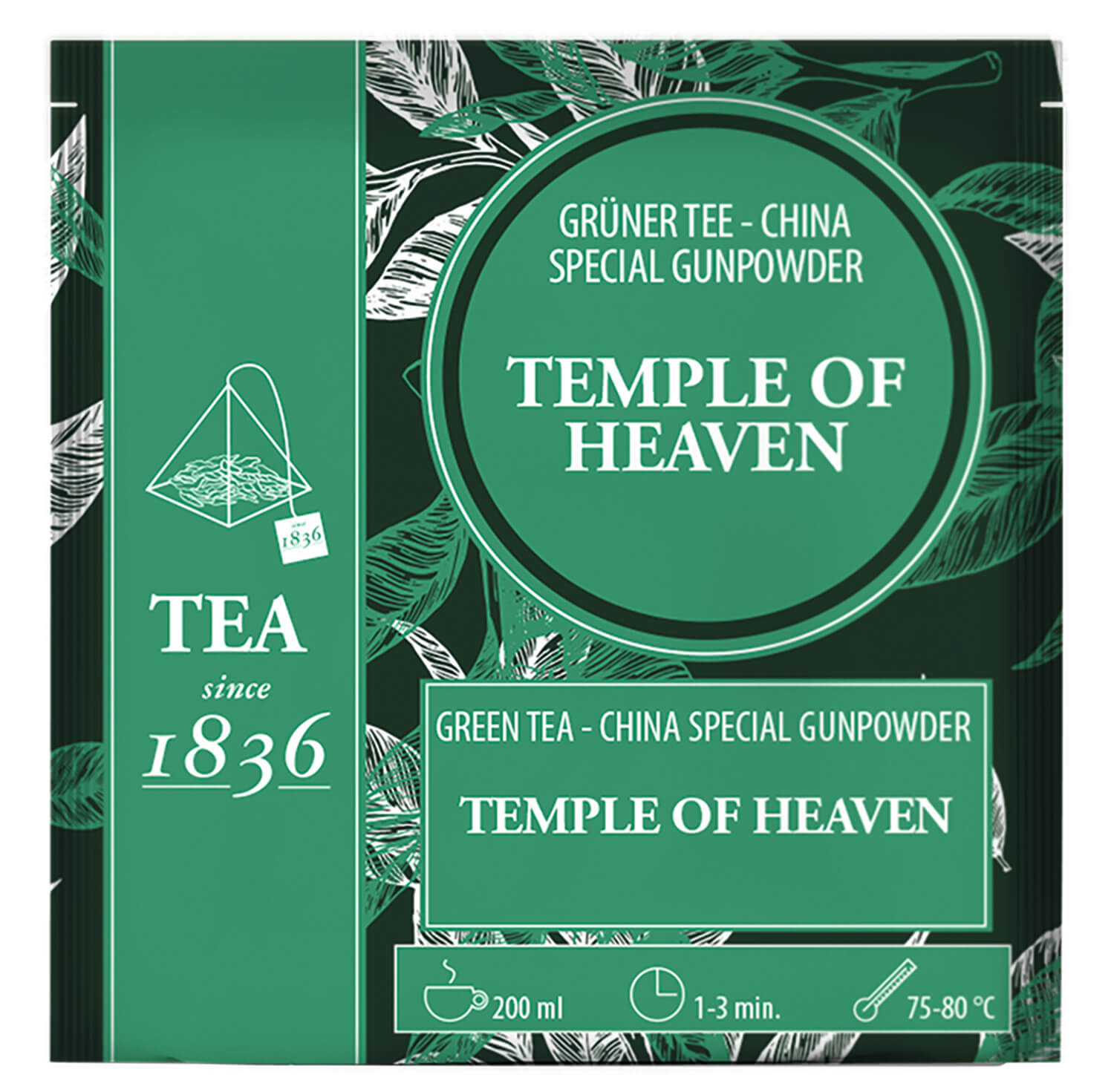 Grüner Tee China Special Gunpowder Temple of Heaven - 50 Pyramidenbeutel à 3 g
