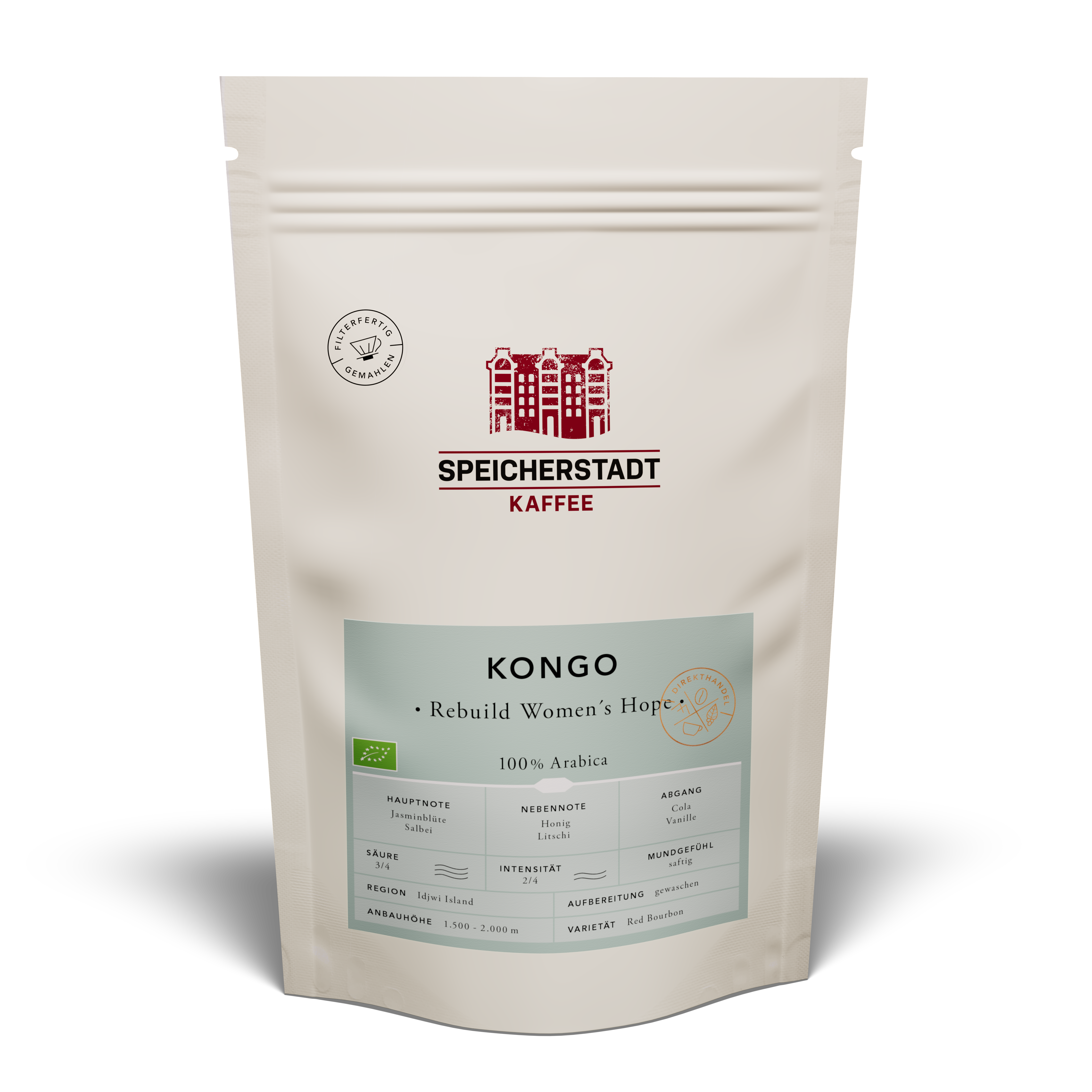Speicherstadt Bio Kongo Rebuild Women's Hope Kaffee 500g gemahlen