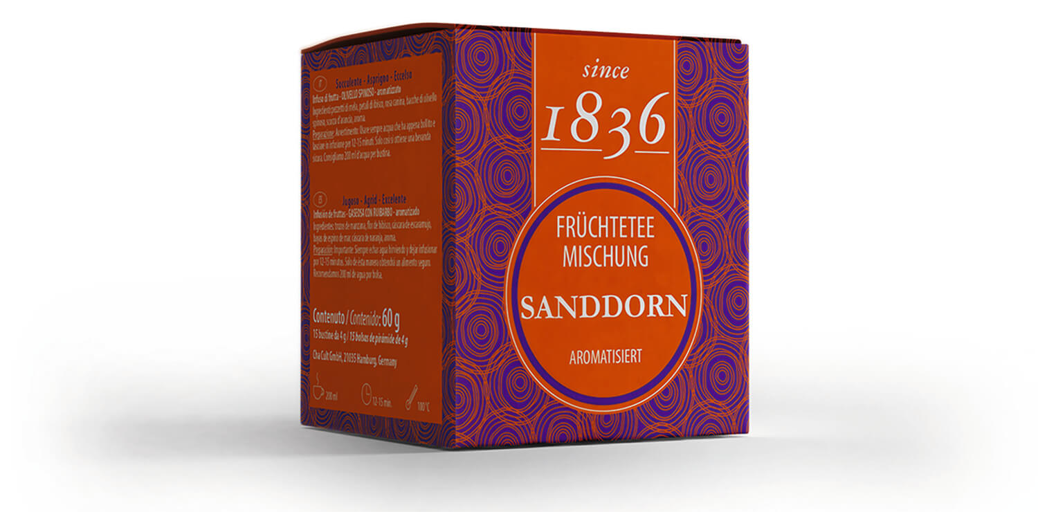 Früchteteemischung Sanddorn - 15 Pyramidenbeutel à 4g