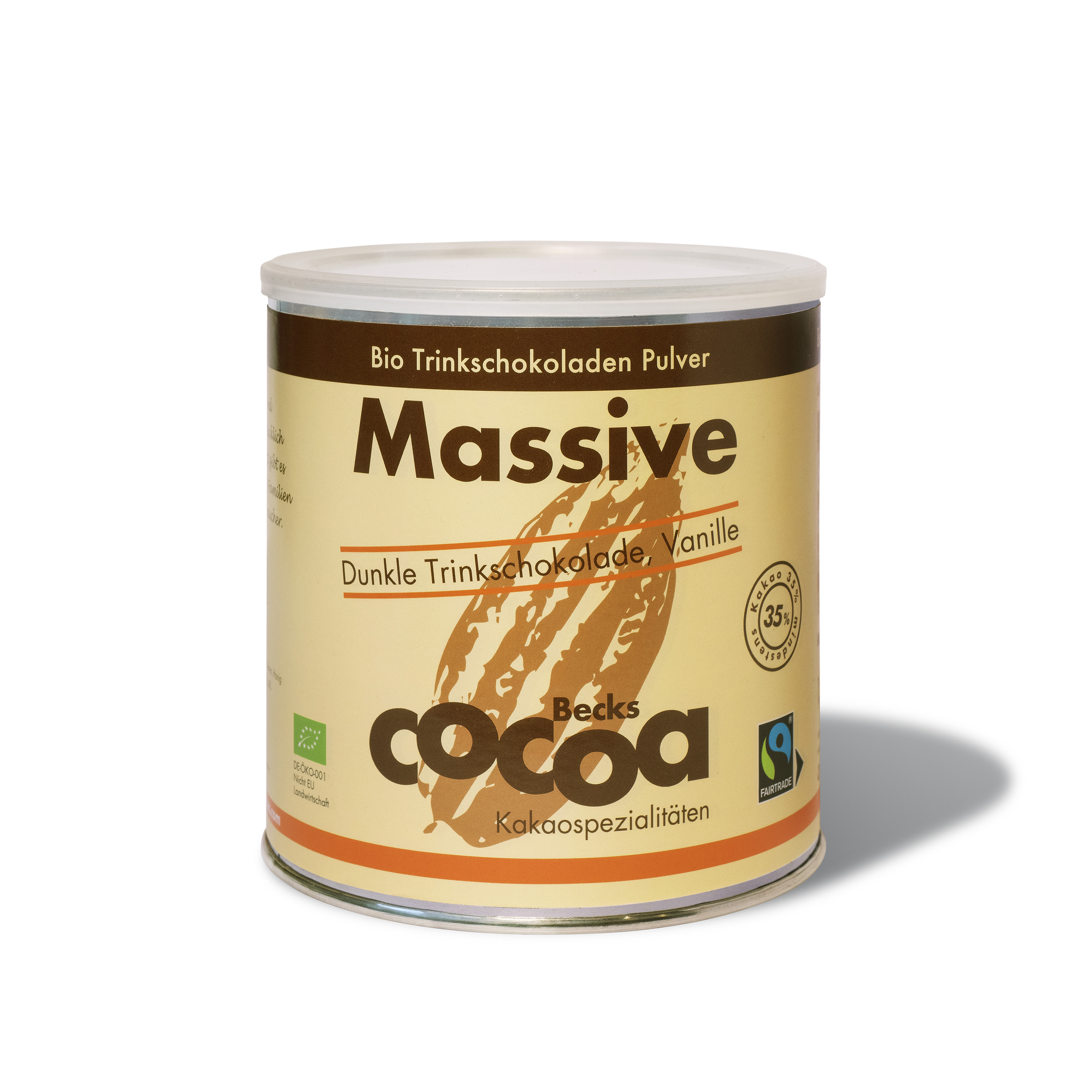 Traditionelle dunkle Bio Trinkschokolade mit Vanille - MASSIVE Becks Cocoa 1500g