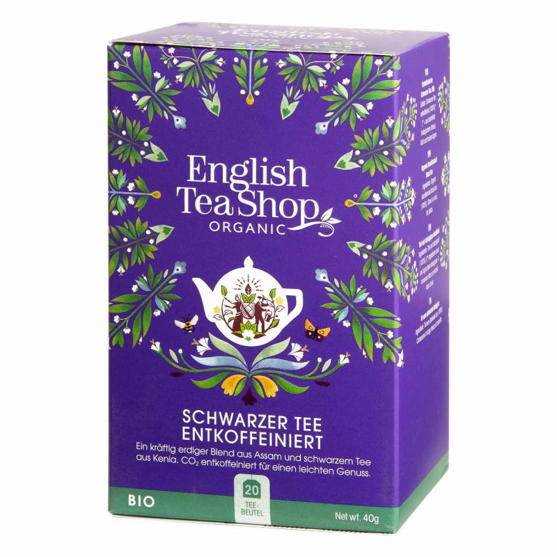 English Tea Shop - Schwarzer Tee ENTKOFFEINIERT, BIO - 20 Teebeutel