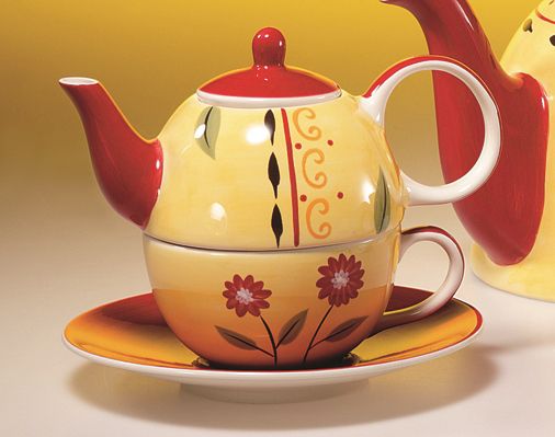 Tea for one Set "Danja" Keramik, 4 teilig Kanne: 0,4 l, Tasse: 0,2 l