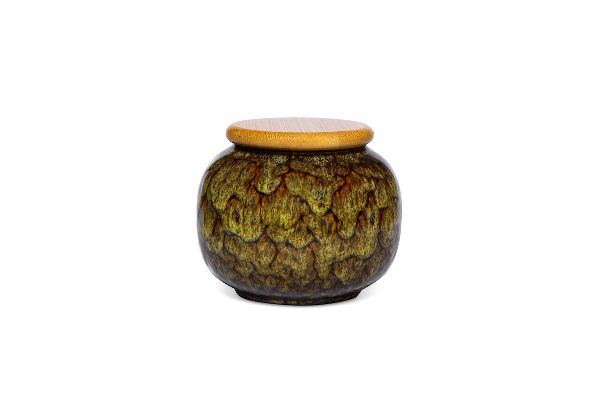 Teedose aus Porzellan mit Holzdeckel von MAOCI 250ml