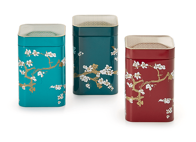 3er Set Teedosen "Japan" 100 g, eckig mit Stülpdeckel
