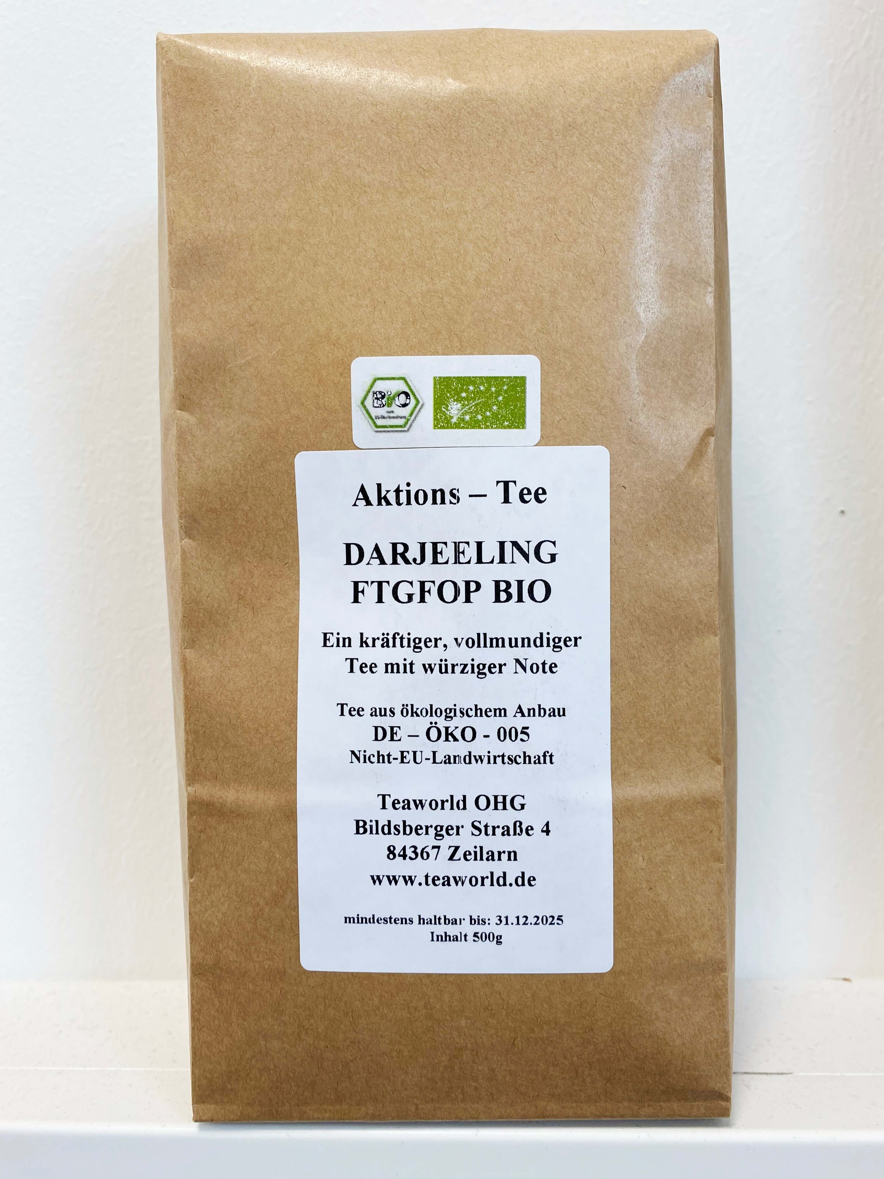 Bio Darjeeling second flush Aktionspackung 500g
