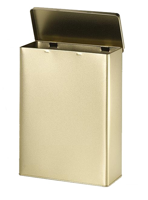 Teedose schlank, gold für 1000g Tee mit Scharnierdeckel